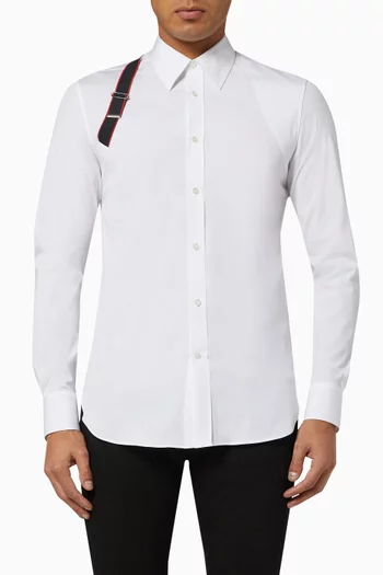 Selvedge Harness Shirt in Stretch Cotton Poplin     