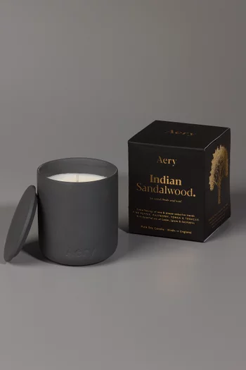 Indian Sandalwood Candle in Clay Pot, 280g      