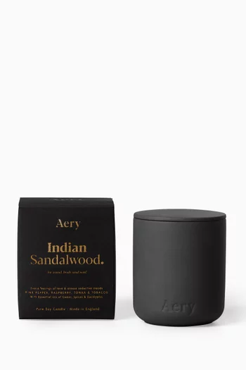 Indian Sandalwood Candle in Clay Pot, 280g      
