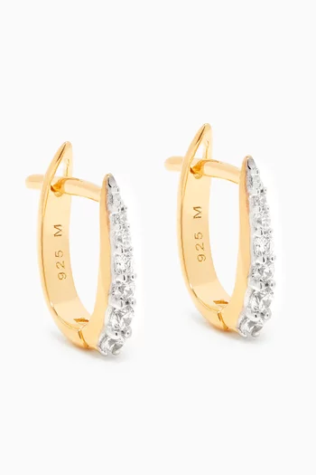 Pavé Claw Huggies in 18kt Gold-Plated Sterling Silver    