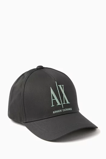Icon AX Logo Baseball Cap in Cotton Twill
