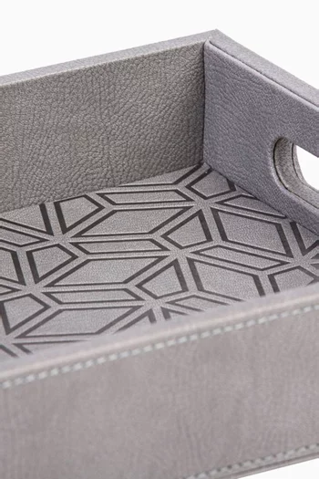 Kunooz Small Engraved Faux Leather Tray 