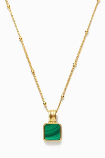 x Lucy Williams Square Malachite Necklace in 18kt Gold Vermeil