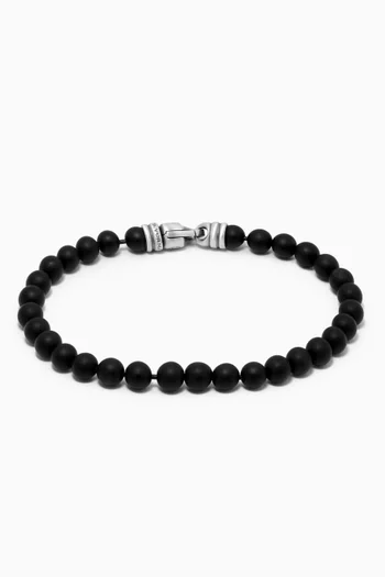 Spiritual Beads Bracelet with Onyx, 6mm 