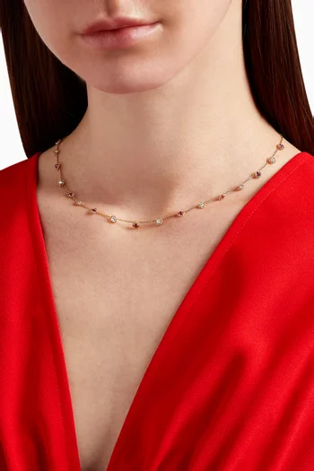 Salasil Necklace with Diamond & Ruby in 18kt Rose Gold