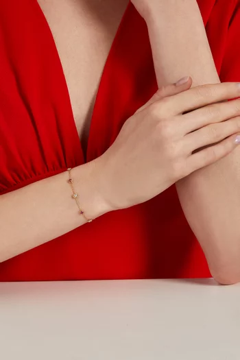 Salasil Bracelet with Diamonds and Rubies in 18kt Rose Gold