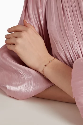 Salasil Bracelet with Ruby & Pink Sapphire in 18kt Rose Gold 