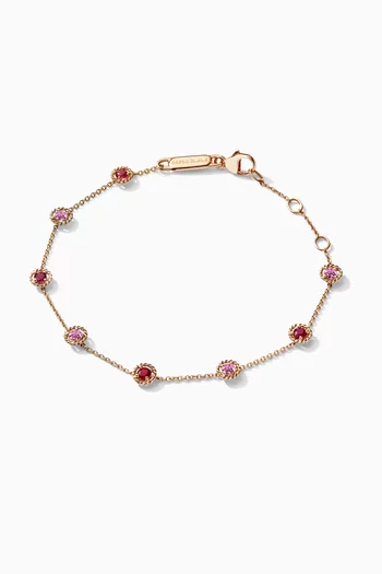 Salasil Bracelet with Ruby & Pink Sapphire in 18kt Rose Gold 