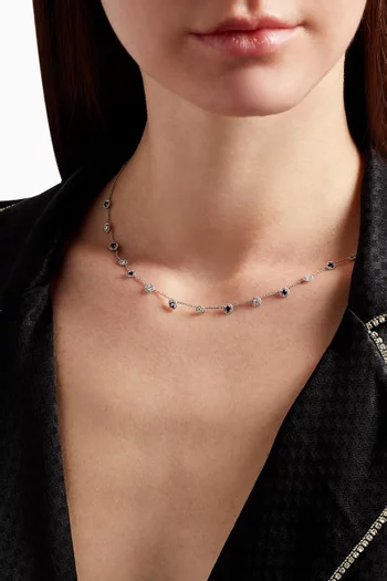 Salasil Necklace with Diamond & Sapphire in 18kt White Gold  