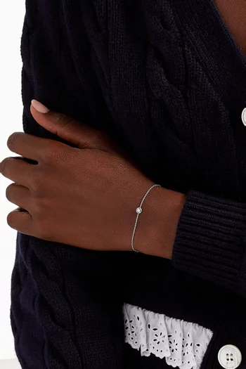 Salasil Bracelet with Diamond in 18kt White Gold, Small    