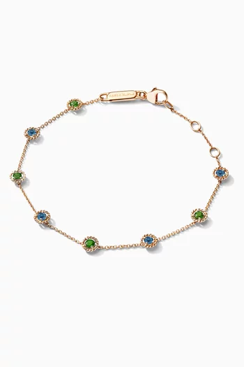 Salasil Bracelet with Tsavorite & Blue Sapphire in 18kt Yellow Gold 