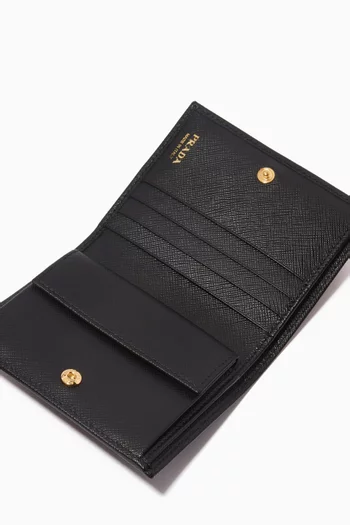 Small Bi-fold Wallet in Saffiano Leather