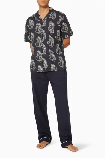 Sansindo Tiger Cuban Pyjama Shirt      