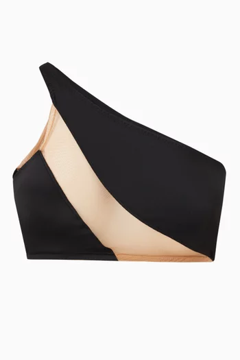 Snake Mesh One Shoulder Bikini Bra  