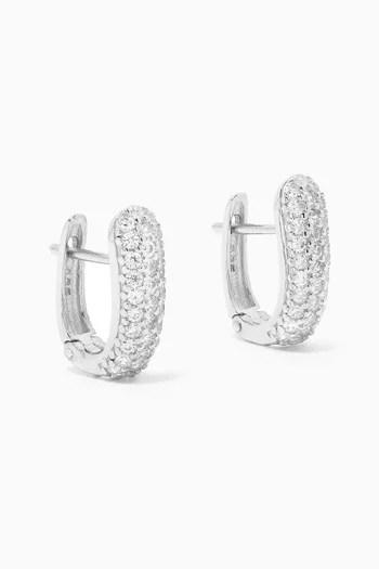 Stone J Model Earrings in Sterling Silver    