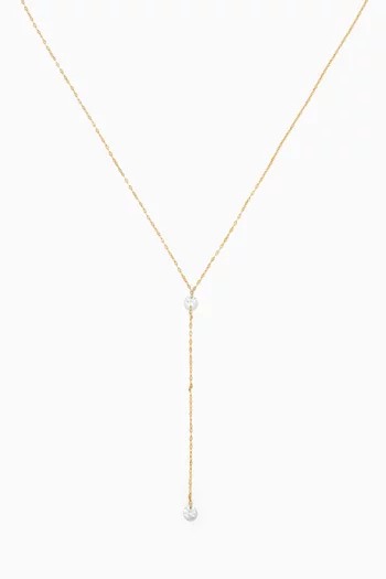 Y-Necklace with Cubic Zirconia in Gold Plating   