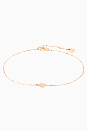 Cleo Pyramid Diamond Anklet with Moonstone in 18kt Rose Gold 
