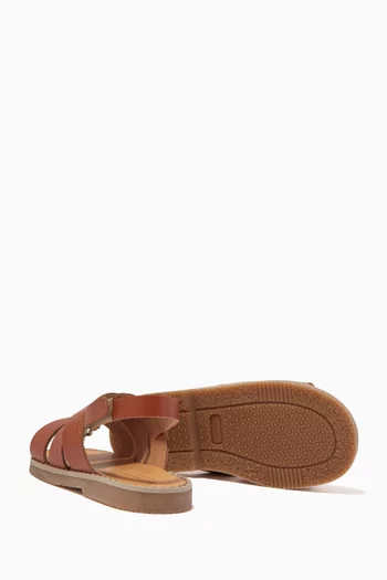 Cross Band Sandals in Leather