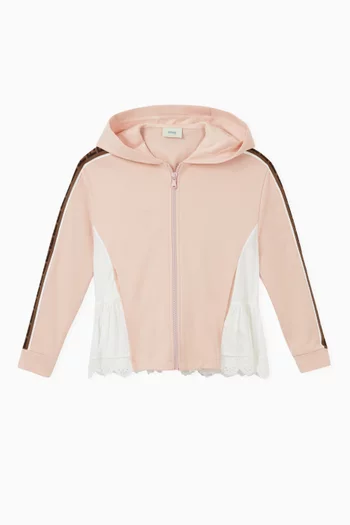 FF Cotton and Lace Hoodie   