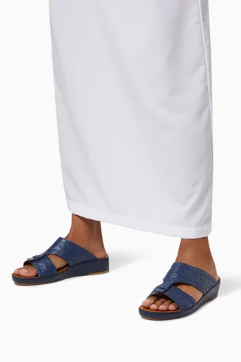 Clessidra Sandals in Ostrich Leather  