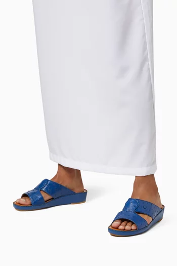 Peninsula Sandals in Ostrich Leather  