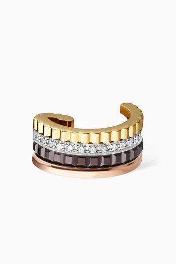 Quatre Classique Small Single Clip Earring with Diamonds in 18kt Gold  