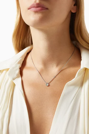 Serpent Bohème Aquaprase Pendant in 18kt White Gold, XS Motif   