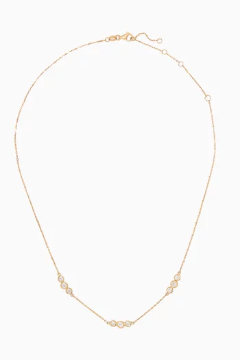 Triple Necklace with Diamonds in 18kt Yellow Gold     