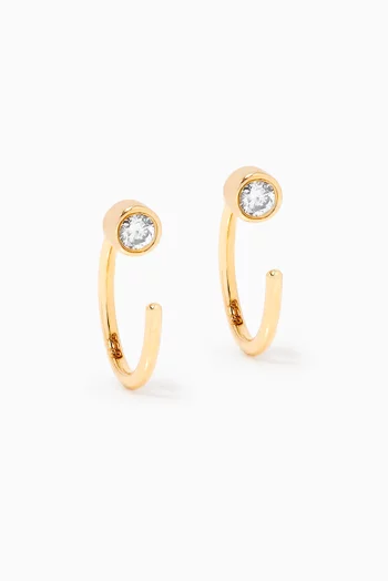 Slip-on Earrings with Diamond in 18kt Yellow Gold    