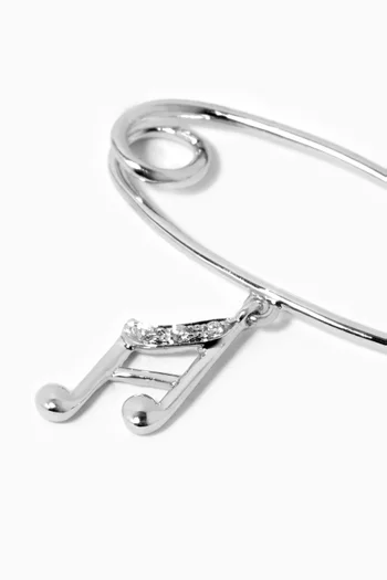 "It's a Music!" Sapphire Baby Pin with Diamonds in 18kt White Gold    