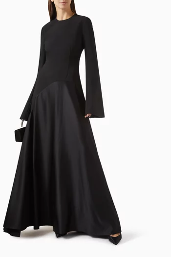 The Storm Maxi Dress in Bonded-satin