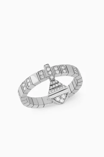 Cleo Charm Full Diamond Ring in 18kt White Gold      