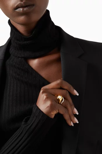 Pearl Eclipse Ring in 18kt Vermeil & Rhodium 