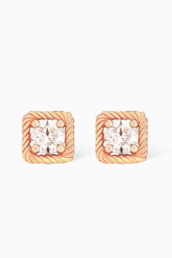 Solitaire Diamond Round Earrings in 18kt Yellow Gold        