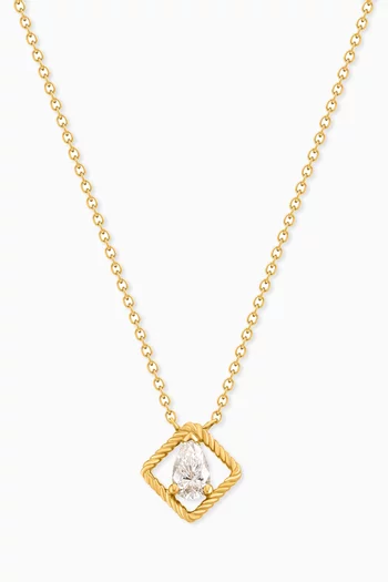 Solitaire Diamond Pear Necklace in 18kt Yellow Gold            