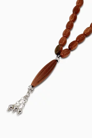 Scalloped Worry Beads in Goldstone