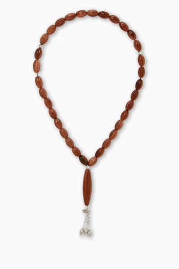 Scalloped Worry Beads in Goldstone