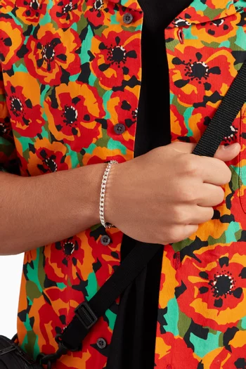 سوار فضة إسترلينية بتصميم سلسلة كوبية، 4 مم