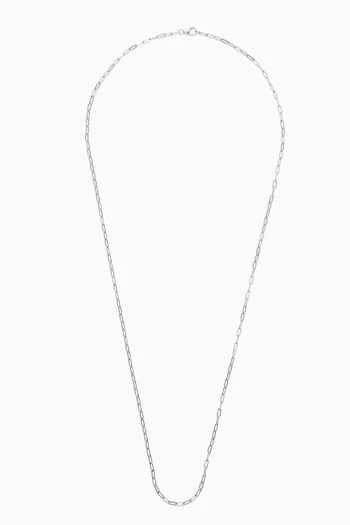 Cuban Chain Necklace in Sterling Silver, 2.5mm   