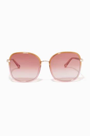 Franky Square Sunglasses in Mixed Materials 