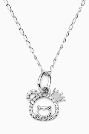 "Oscar the Teddy" Diamond Pendant in 18kt White Gold            