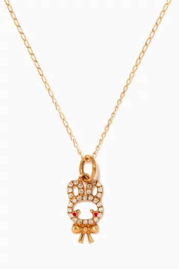 "Sherry the Bunny" Diamond Pendant in 18kt Yellow Gold          