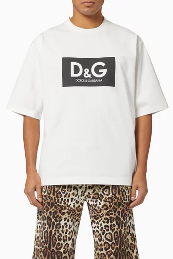 Oversized T-shirt with DG Logo in Cotton    