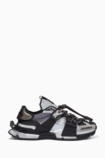 Space Sneakers in Mixed Materials     