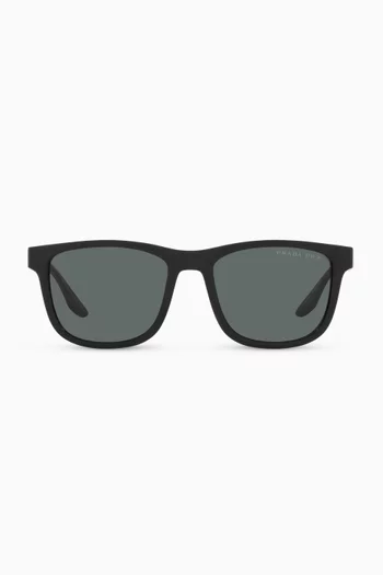 نظارة شمسية بإطار مربع من ألياف نايلون