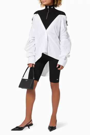 Biker Style Bermuda Shorts in Viscose  