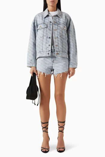 Falling Back Logo Jacket in Denim