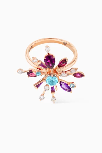 Fireworks Flare Semi Precious Ring in 18kt Rose Gold  