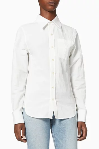 Monogram Shirt in Cotton & Linen  