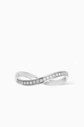 Midi Infinity Band with Diamonds in 18kt White Gold